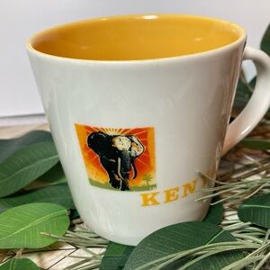 Kenya  Starbucks Design Yellow and White Mug